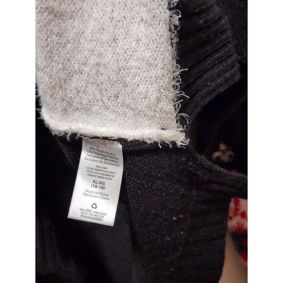 Holiday Time Womens XL Black Ugly Christmas Sweater Santa's Pub Elf Club Festive - Picture 11 of 11